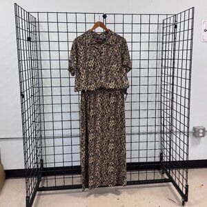 Vintage Crazy Horse Leopard Blouse & Skirt Set Skirt 14P Shirt PXL NWT